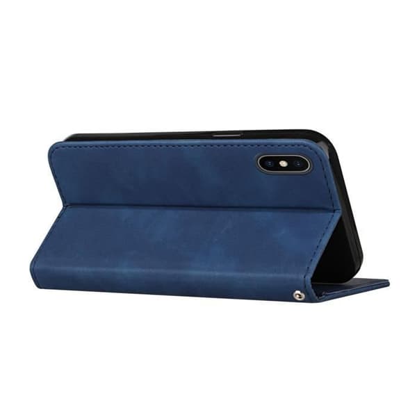 Telefonetui - ANDERLEDES - iPhone X - PU læder - Blå - Fleksibel