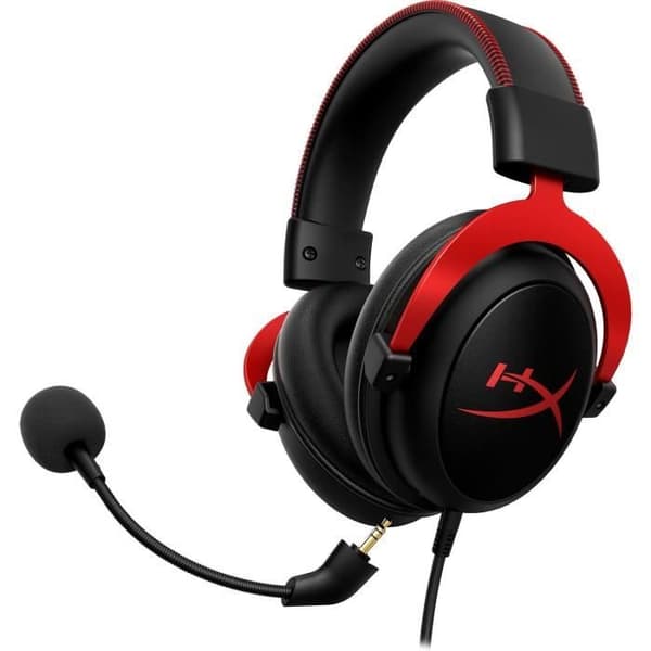 Wired Gaming Headset - HyperX Cloud II - för PC & konsol - Svart/Röd