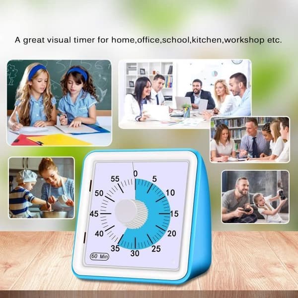 Timer - Tyst - 60 minuter - Plast ABS - För barn och vuxna