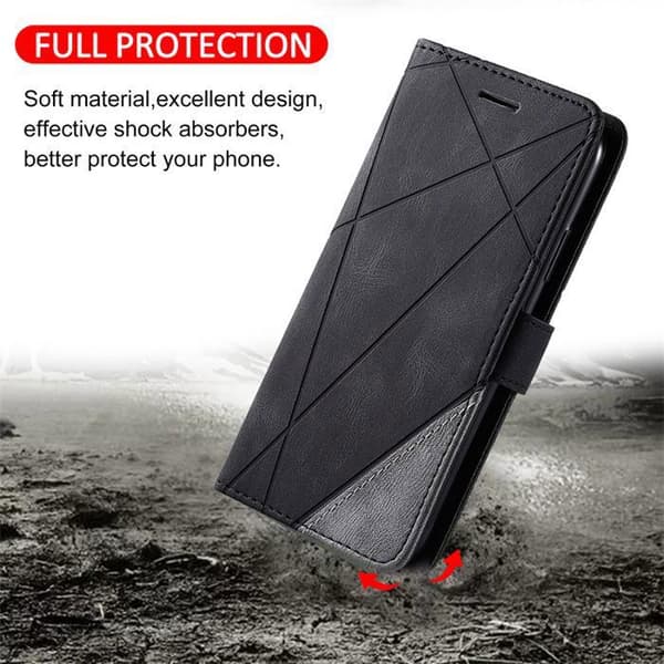 Etui Coque til Vivo Y200e 5G - ANDERLEDES - PU Læderetui - Magnetlukning - Sort - Patchwork Design