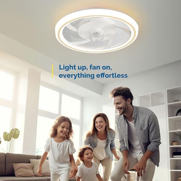 LED loftventilator - PRUMYA - 48 cm - 6 hastigheder - 3 temperaturer (dæmpbar)