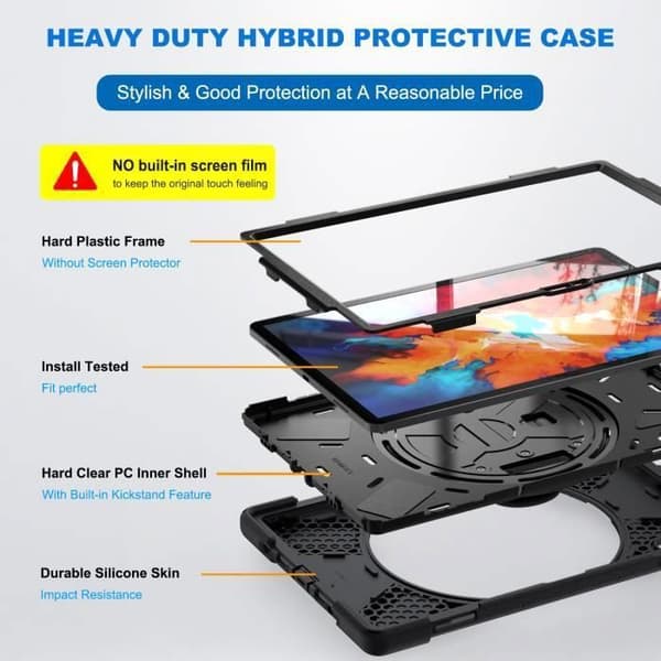 Coque - ANDERLEDES - Lenovo Tab P11 - 360° Støtte - Rem - Justerbart Håndtag