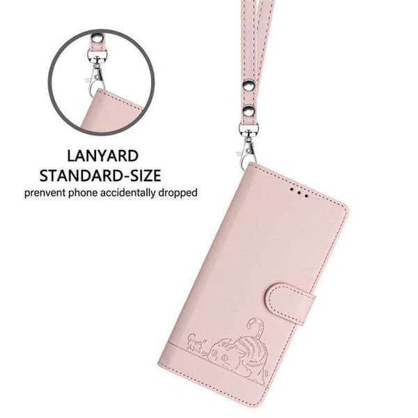 Skyddsfodral - ANNORLUNDA - iPhone 13/iPhone 14 - PU-läder - RFID - Rosa