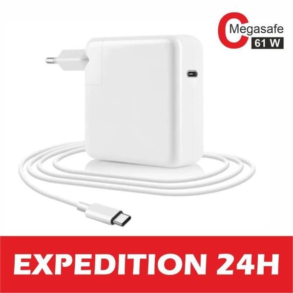 USB C-lader - 61W - Macbook Pro/Air - Smart PD - Hvid - Strømadapter