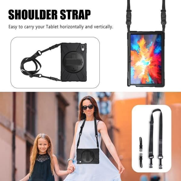 Coque - ANDERLEDES - Lenovo Tab P11 - 360° Støtte - Rem - Justerbart Håndtag