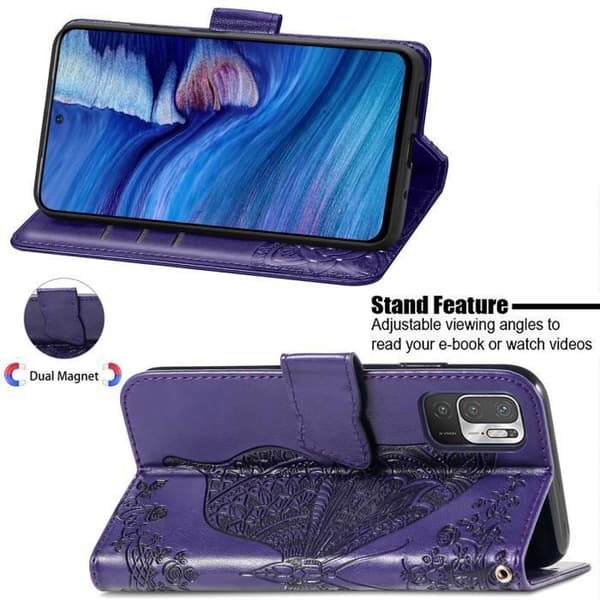 Etui Housse - ANDERLEDES - Xiaomi Redmi Note 10 5G - PU Læder - Magnetlukning - Blød