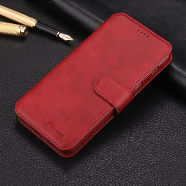 Skal - ANNORLUNDA - iPhone 6 - Premium PU-läder - Röd - Magnetlås
