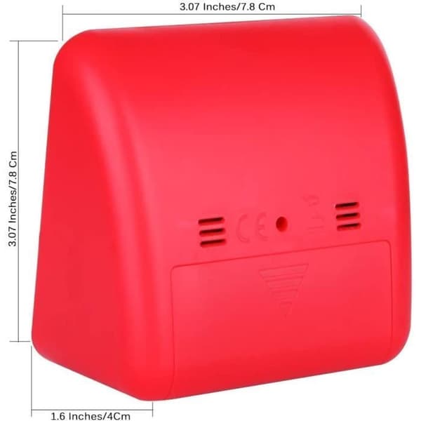 Visuel analog timer - Stille nedtælling - Rød - ABS plast - 78x78x45mm