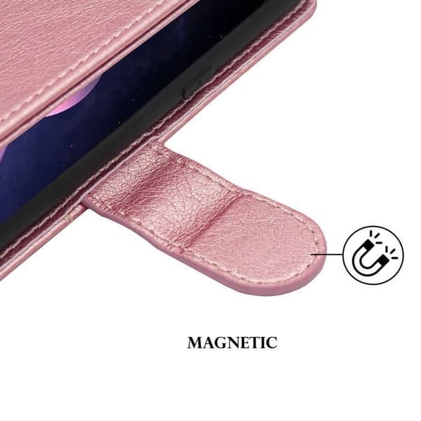 Cover Wallet - CEKA TECH - iPhone 14 Pro - Rosa - Støttefunktion - Semi-stiv