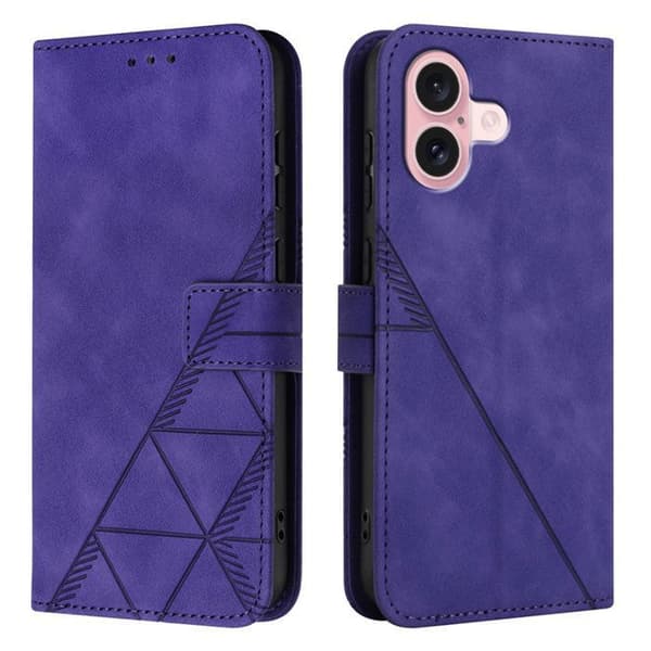 Telefonetui - ANDERLEDES - iPhone 16 - PU-læder - Pungetui - Lilla