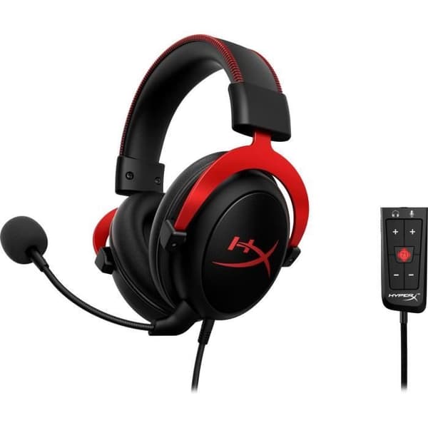 Wired Gaming Headset - HyperX Cloud II - för PC & konsol - Svart/Röd