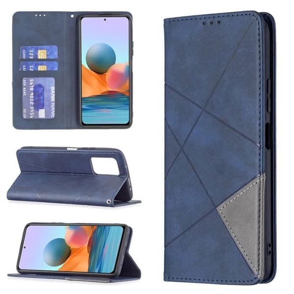 Mobilskal - ANNORLUNDA - Xiaomi Redmi Note 10 Pro 5G - Läder - Repfria - Blå