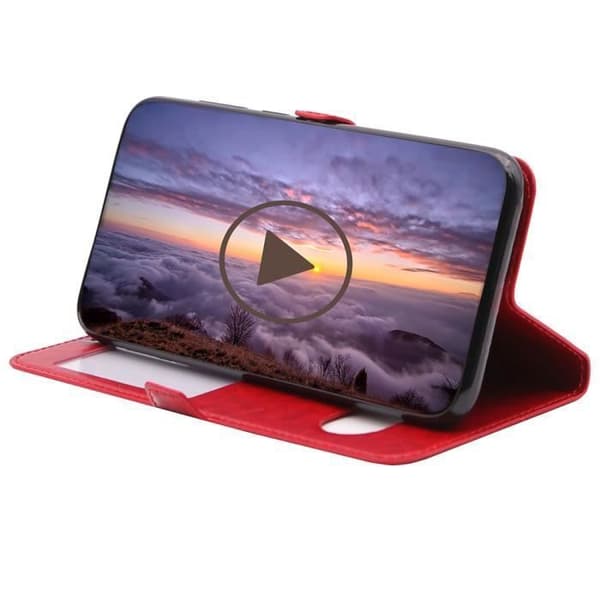 Coque - ANDERLEDES - iPhone 12 / 12 Pro - Dobbelt Vindue - Rød - Blød