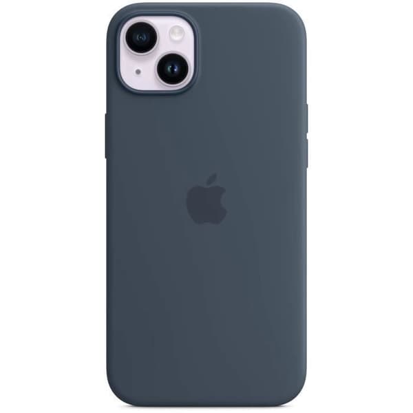Silicone cover - ANDERLEDES - iPhone 14 Plus - Farve Storm Blue - Solid beskyttelse - Fleksibel