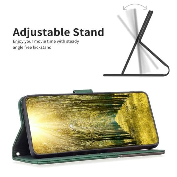 iPhone 15 Cover - ANDERLEDES - Pungetui - Grøn - PU Læder - Stødabsorberende