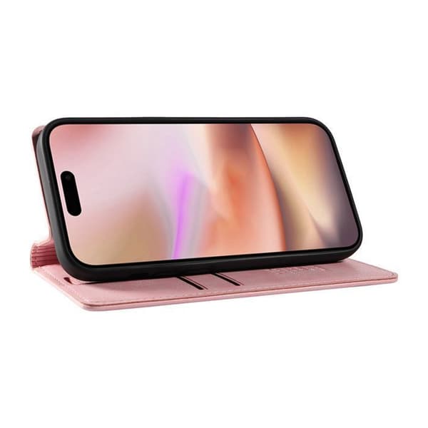 Mobilfodral - ANNORLUNDA - iPhone 16 Plus - PU-läder - Stötsäker - Rosa