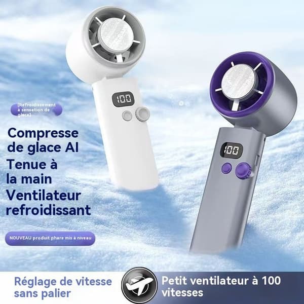 Mini bærbar ventilator, genopladelig lommeventilator med stativ. BRÆNDER