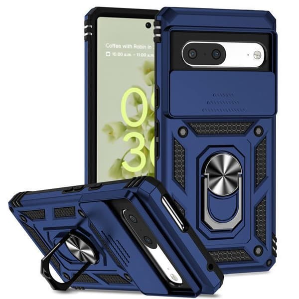 Telefoncover - ANDERLEDES - Google Pixel 7 - Stødabsorberende - Indbygget kickstand - Blå