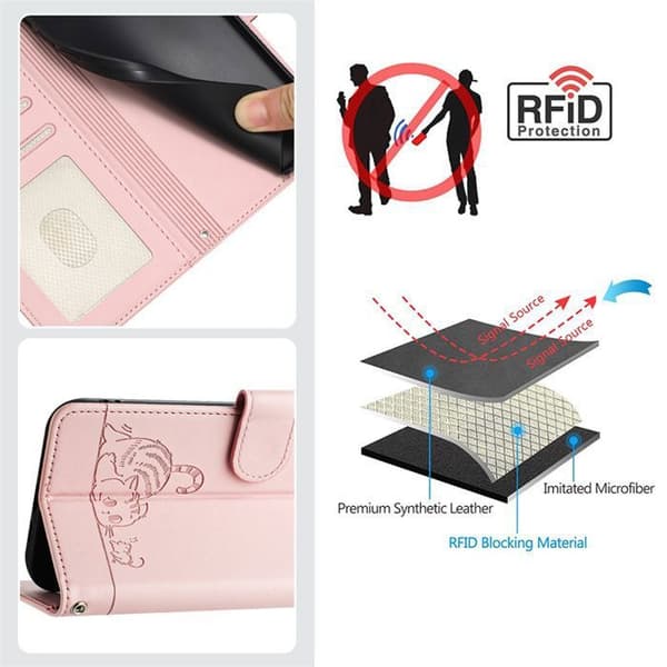 Coque - ANDERLEDES - iPhone 15 Pro Max 6.7' - PU-læder - RFID - Holdbar beskyttelse