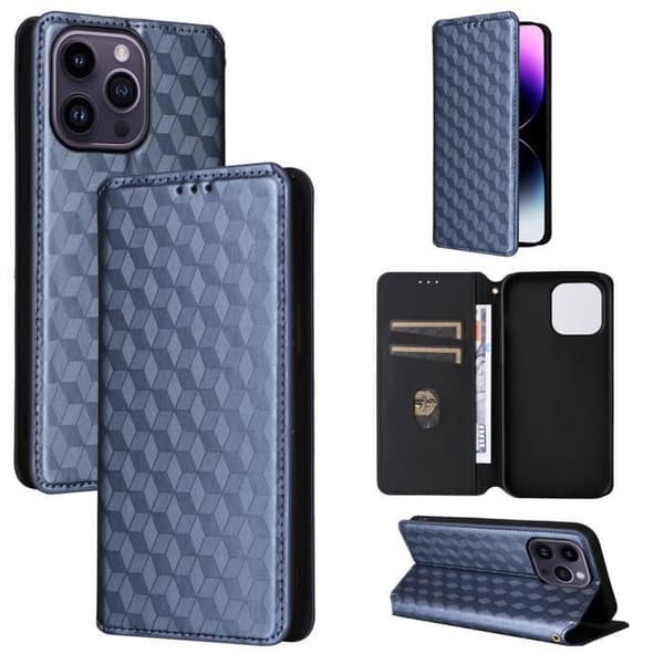 Fodral - ANNORLUNDA - iPhone 15 Plus - PU-läder - Magnetstängning - Blå