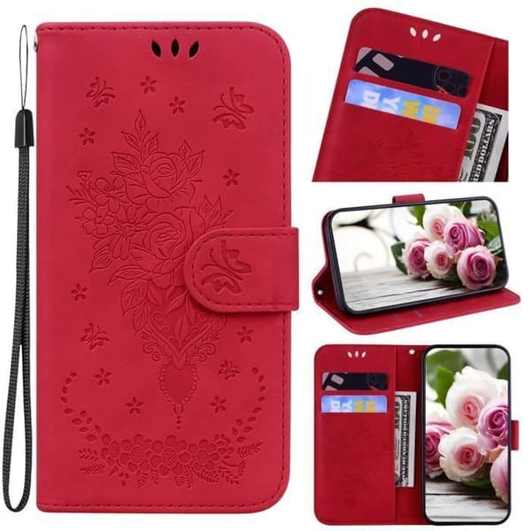iPhone 6 Plus Cover - ANDERLEDES - Stødabsorberende - Blomster Mønster - Rød - Fleksibel