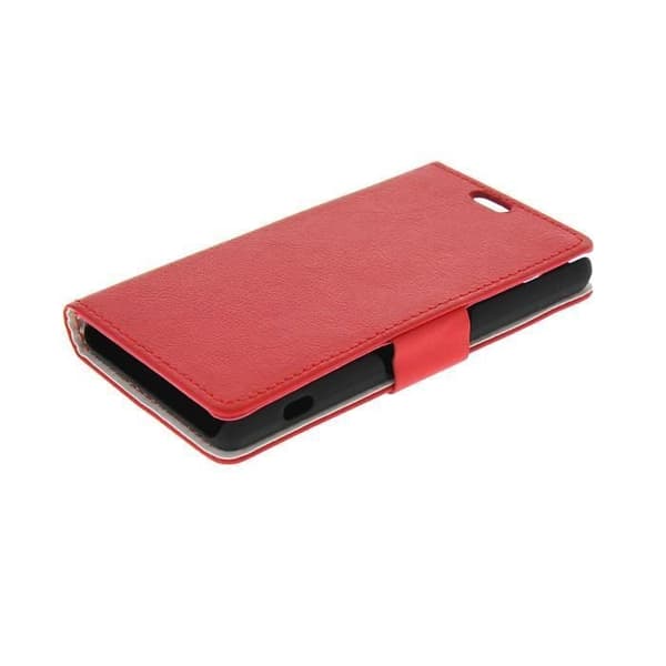 Skyddsfodral - MOONCASE - Sony Xperia Z3 Compact - Läder - Röd - Flipfodral
