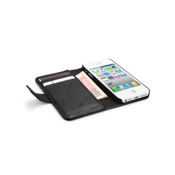 Housse Etui - ANDERLEDES - iPhone 5 5S - Kortpung - Magnetlukning - Sort