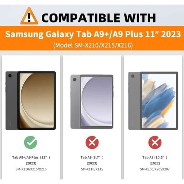 Tabletcover - ANDERLEDES - Galaxy Tab A9 Plus - PU-læder - Støtte - Blå livets træ