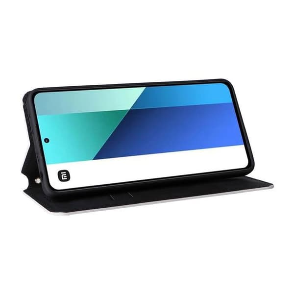 Fodral - ANNORLUNDA - Xiaomi Redmi Note 13 4G - PU-läder - Magnetstängning - Silver