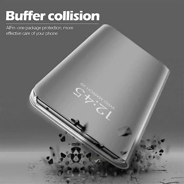 Beskyttelsesskal - E.F.CONNECTION - iPhone 12 - Spejleffekt - Sølv - Fuld beskyttelse