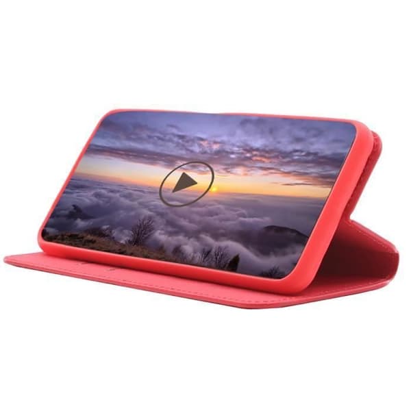 Coque - ANDERLEDES - Samsung Galaxy A42 5G - Polyurethanlæder - Rød - Fleksibel