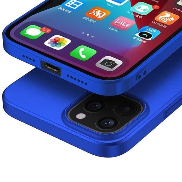 Mobilskal - E.F.CONNECTION - iPhone 12 - Blå - Stötsäker - Repfria - Mjuk
