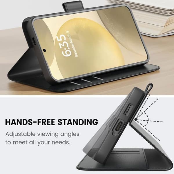 Coque - ANDERLEDES - Samsung Galaxy S25 Ultra - Premium læder - Multifunktionel - Sort