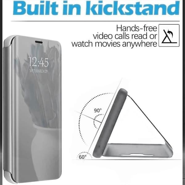 Skyddsskal - E.F.CONNECTION - iPhone 12 - Spegeleffekt - Silver - Heltäckande skydd