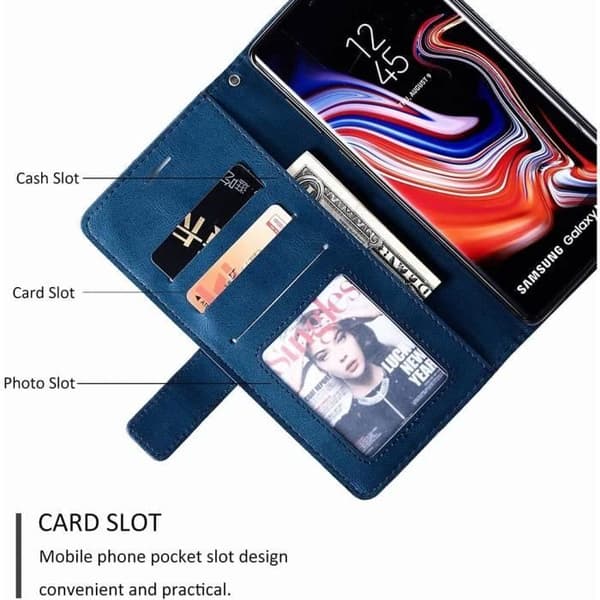 Coque - ANDERLEDES - Galaxy Note 9 - TPU AntiChoc - Støtte til kortfag - Blå