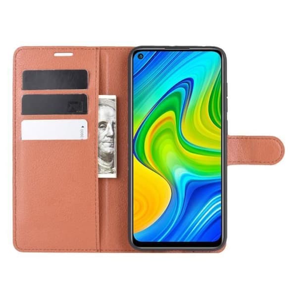 Fodral - ANNORLUNDA - Xiaomi Redmi Note 9 - PU Läder - Stötsäker - Inbyggt stöd