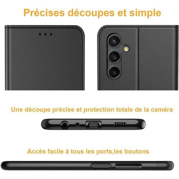 Cover til Samsung Galaxy S25 Plus 5G - ANDERLEDES - Stødabsorberende - Pung - RFID-beskyttelse - Sort