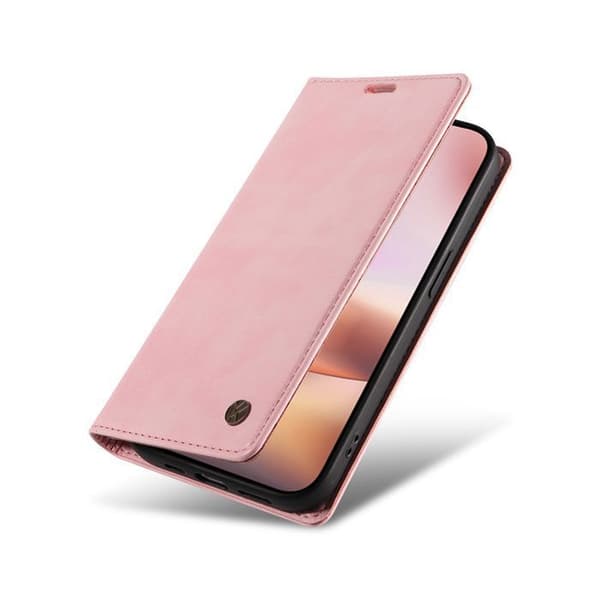 Telefonetui - ANDERLEDES - iPhone 16 Plus - PU-læder - Stødabsorberende - Rosa