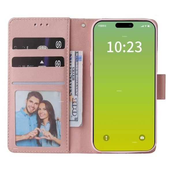 Skyddsetui - ANNORLUNDA - iPhone 15 Plus 6.7" - PU-läder - Plånbok - Mjuk