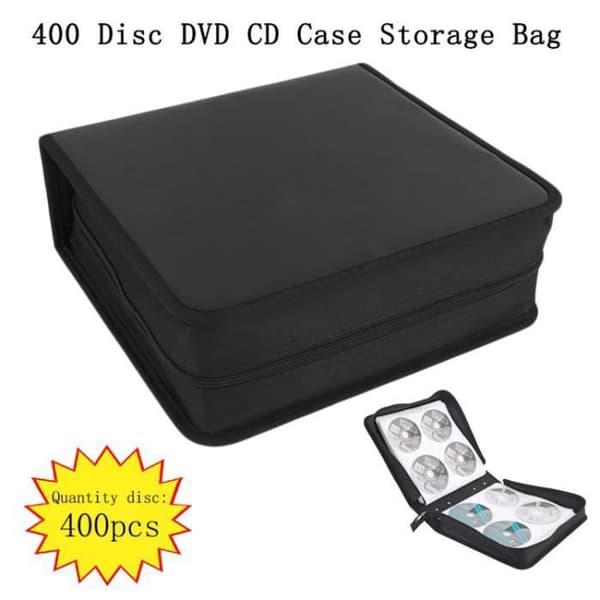 CD-etui til 400 CD / DVD / Blu-ray, opbevaringsmappe, sort Etiket