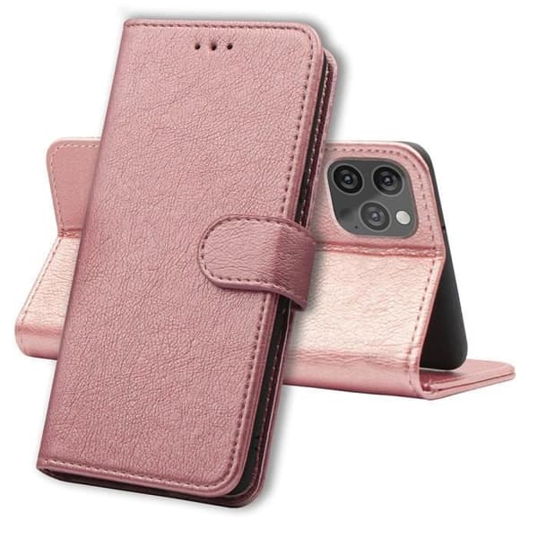 Cover Wallet - CEKA TECH - iPhone 14 Pro - Rosa - Støttefunktion - Semi-stiv