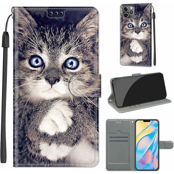 Skal - ANNORLUNDA - iPhone 11 Pro - PU-läder - Stötsäker - Mönster Katt A