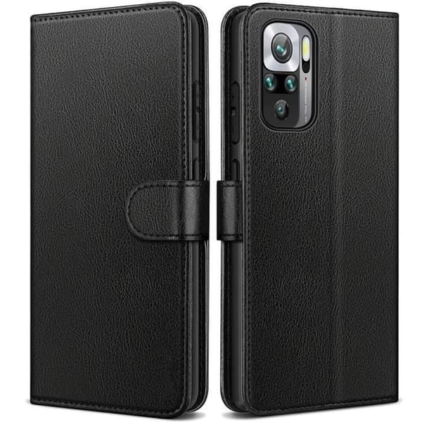 Telefoncover - ANDERLEDES - Redmi Note 10/10S - Sort - Læderlook - 360° Beskyttelse