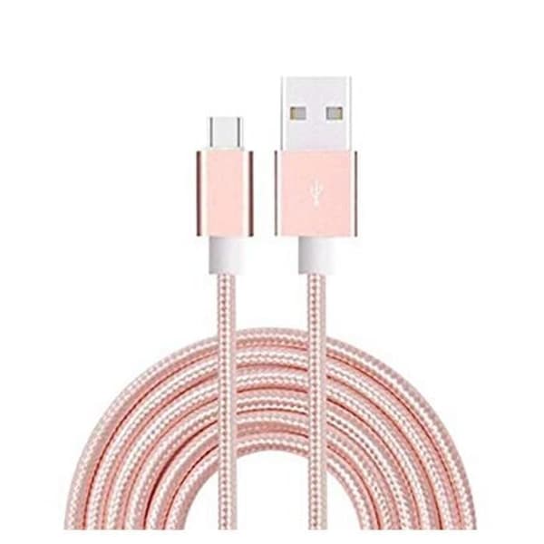Laddkabel - ANNARS - Typ C - 1 meter - Paket med 4 - Rosa