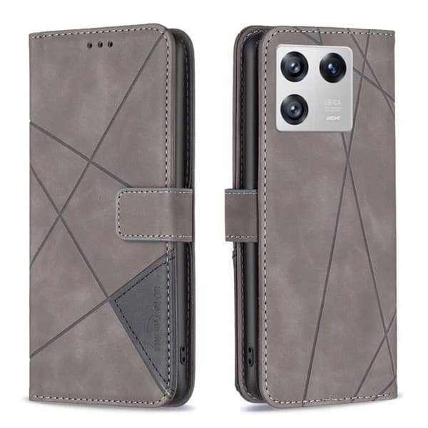 Skyddsfodral - ANNORLUNDA - Xiaomi 13 Pro - PU-läder - Grå - Stötsäker - Plånbok
