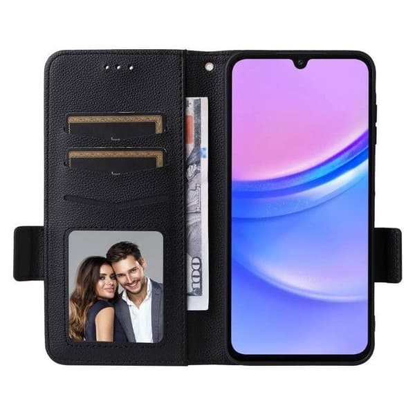 Beskyttelseshætte - ANDERLEDES - Galaxy A16 - PU Læder - Stødabsorberende - Sort