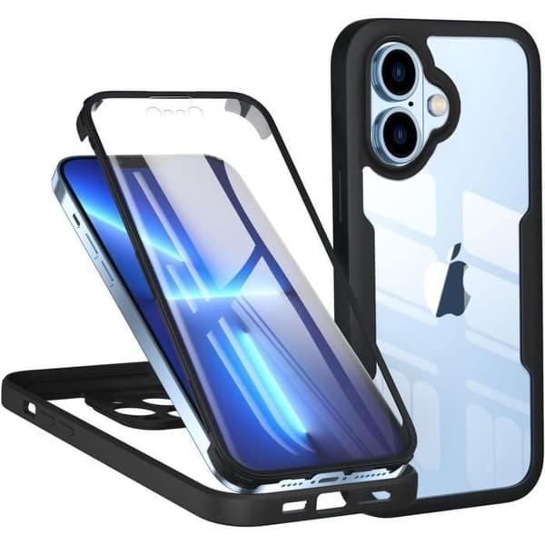 Mobilskal - ANNORLUNDA - IPHONE 16 PLUS - Stötsäker - Transparent - 360° skydd
