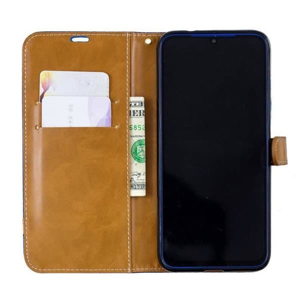 Fodral - ANNORLUNDA - Xiaomi Redmi Note 7 - Denim - Stötsäker - Magnetisk - Blå