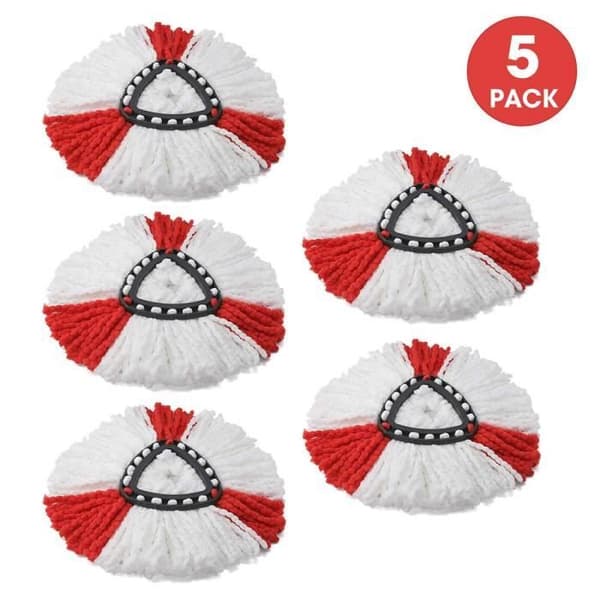 Reservhuvud för mikrofibermopp - Vileda o-cedar EasyWring - röd - 5-pack - mikrofiber