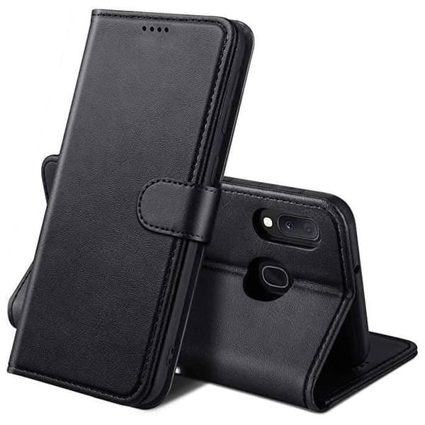 Telefoncover - ANDERLEDES - Xiaomi Redmi 10A / 9C - PU-læder - Magnetlukning - Sort